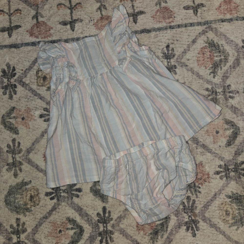 Carter’s Baby Girl Striped Dress & Bloomer Set – 3M